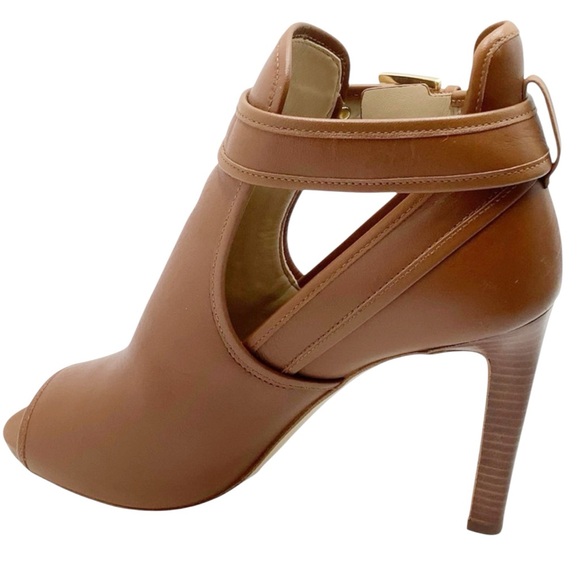 {Michael Kors} Fanning Leather Open-Toe Ankle Boot - Picture 3 of 11